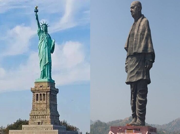 Statue of Liberty and Statue of Unity
